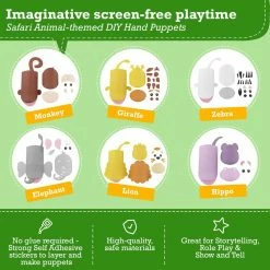 Discount 🌟 Hand Puppet Animal Craft Kit For Kids 6-in-1 | Gifts For Kids Ages 4-8 | DIY Arts & Crafts Kit | Great Storytelling, Role-Playing Puppets | Gift For 👧 Girls And Boys | Toddler Activities 👏