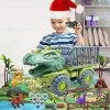 Best Pirce 😉 Dinosaur Truck Toys For 3 4 5 6 7 Year Old Boys, 42 In 1 Kids Toys Carrier Truck Car Toys With Dinosaur Toys For Kids 3-5 5-7, Pull Back Cars, Activity Playmat, Car Playset 🎄 Christmas 🎂 Birthday Gifts Green Tyrannosaurus W/ Music&light 💯